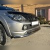 Защита переднего бампера, двойная, с двумя подгибами Mitsubishi L200 2015-2018