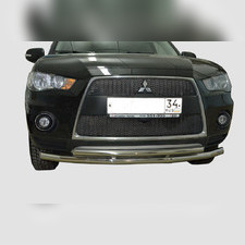 Защита переднего бампера двойная (диаметр трубы 60/42 мм) Mitsubishi Outlander XL 2010-2011