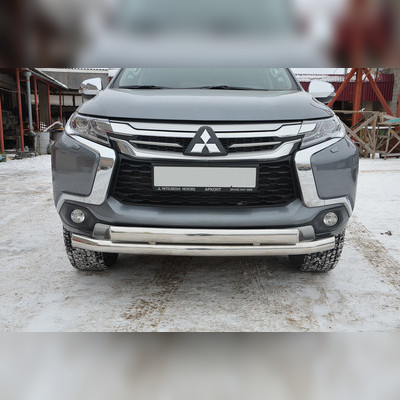 Защита переднего бампера ,овал Mitsubishi Pajero Sport III 2017-2020