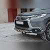 Защита переднего бампера двойная с пластинами Mitsubishi Pajero Sport III 2017-2020