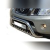 Защита переднего бампера скоба низкая + акула Nissan Pathfinder 2004-2010