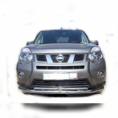 Защита переднего бампера радиус двойная Nissan X-trail 2010-2015 (T31)
