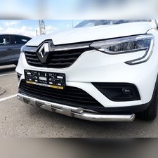 Защита переднего бампера двойная с перемычками Renault Arkana 2019-нв