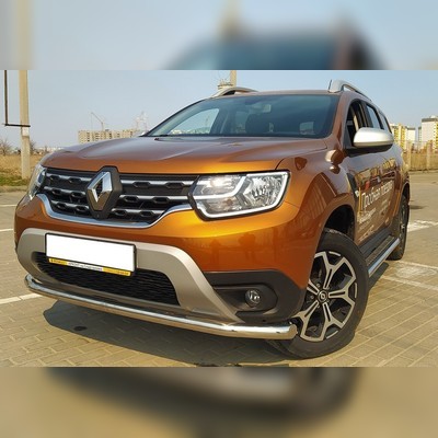 Защита переднего бампера (диаметр трубы 60 мм) Renault Duster 2021-нв