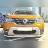 Защита переднего бампера двойная (диаметр трубы 60/42 мм) Renault Duster 2021-нв