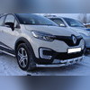 Защита переднего бампера с декором Renault Kaptur 2016-2020