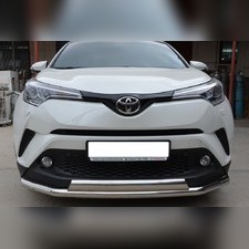 Защита переднего бампера (диаметр трубы 60/75x42 овал) Toyota C-HR 2018-2023