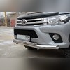 Защита переднего бампера двойная (диаметр трубы 76/60 мм) Toyota Hilux VIII 2015-2020