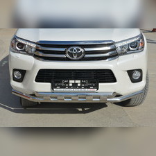 Защита переднего бампера с пластинами Toyota Hilux VIII 2015-2020