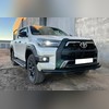 Защита переднего бампера двойная с покрытием "раптор" Toyota Hilux Black Onyx 2021-нв