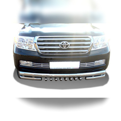 Защита переднего бампера тройная с защитой акула Toyota Land Cruiser 200 2007-2012