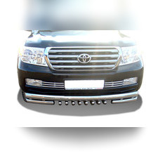 Защита переднего бампера тройная с защитой акула Toyota Land Cruiser 200 2007-2012