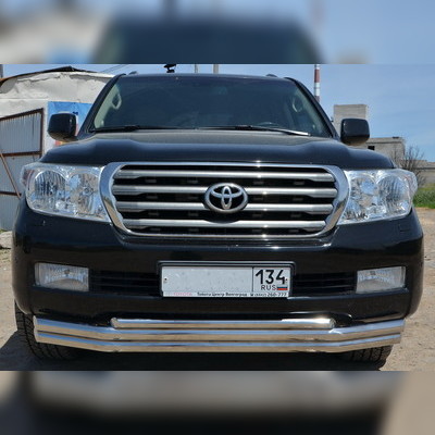 Защита переднего бампера тройная Toyota Land Cruiser 200 2007-2012