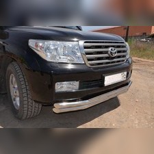 Защита переднего бампера двойная (диаметр трубы 60/60 мм) Toyota Land Cruiser 200 2007-2012