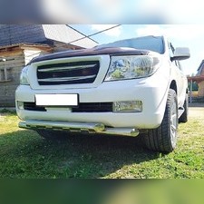Защита переднего бампера двойная с перемычками Toyota Land Cruiser 200 2007-2012