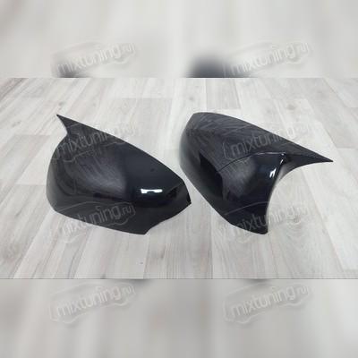 Накладки на зеркала Renault Fluence 2010-2016 (ABS чёрный глянец)