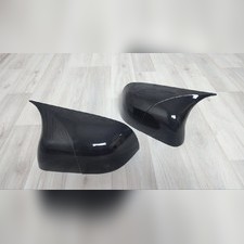 Накладки на зеркала (ABS чёрный глянец) Renault Duster 2011-2018