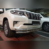 Защита переднего бампера тройная с защитой акула Toyota Land Cruiser Prado 150 2017-2020