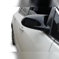 Накладки на зеркала (ABS чёрный глянец) Renault Talisman 2015-нв