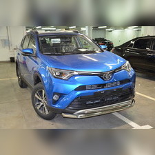 Защита переднего бампера двойная (диаметр трубы 60/42 мм) Toyota RAV4 (XA40) 2015-2018