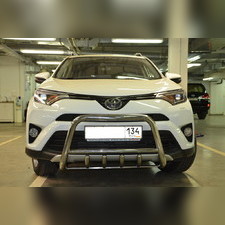 Защита переднего бампера скоба низкая + акула Toyota RAV4 (XA40) 2015-2018