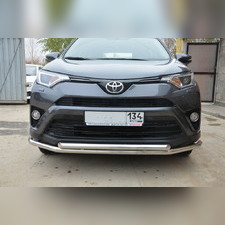 Защита переднего бампера двойная (диаметр трубы 53/53 мм) Toyota RAV4 (XA40) 2015-2018