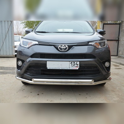 Защита переднего бампера двойная (диаметр трубы 53/53 мм) Toyota RAV4 (XA40) 2015-2018
