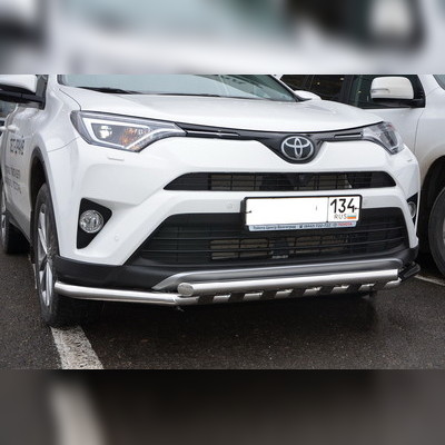 Защита переднего бампера с декором Toyota RAV4 (XA40) 2015-2018