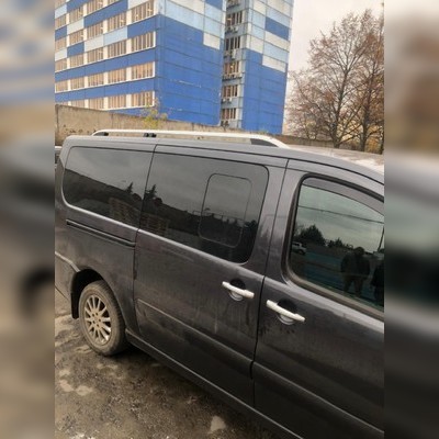 Рейлинги алюминиевые Fiat Scudo 2007-2016 Long, в штатные места без сверления (серебристые)