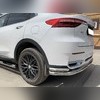 Защита заднего бампера угловая большая Haval F7X 2019-2022