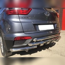 Защита заднего бампера "G" тройная Hyundai Creta I 2016-2020