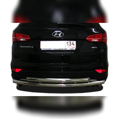 Защита заднего бампера двойная (радиус) Hyundai Santa Fe 2012-2015