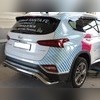 Защита заднего бампера "скоба" Hyundai Santa Fe 2018-2021