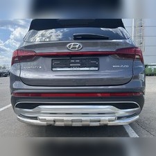 Защита заднего бампера двойная с перемычками Hyundai Santa Fe 2021-2023