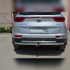 Защита заднего бампера двойная (диаметр трубы 60/42 мм) Kia Sportage 2015-2018