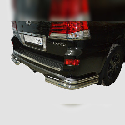Защита заднего бампера "угловая" (диаметр трубы 76/42 мм) Lexus LX 570 SP 2015-2021