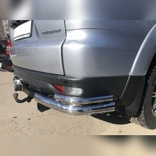 Защита заднего бампера угловая двойная Mitsubishi Pajero Sport 2008-2016