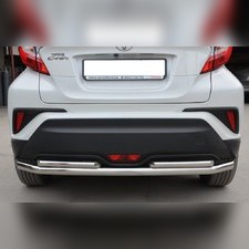 Защита заднего бампера двойная (диаметр трубы 60/42 мм) Toyota C-HR 2018-2023