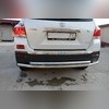 Защита заднего бампера двойная (диаметр трубы 60/53 мм) Toyota Highlander 2010-2013