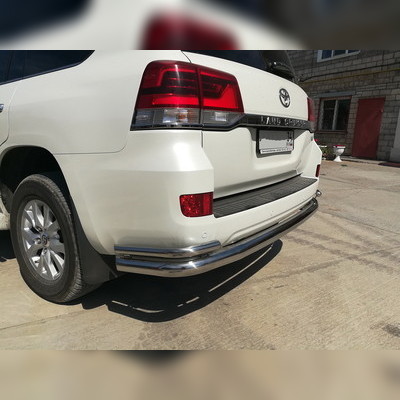 Защита заднего бампера угловая большая Toyota Land Cruiser 200 2007-2012