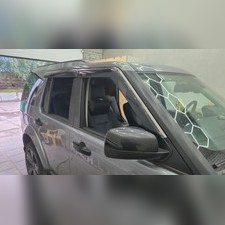 Дефлекторы, ветровики окон с нержавеющим молдингом Land Rover Discovery 3 2004-2009 (4 части)