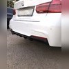 Диффузор заднего бампера BMW 3 F30 2012-2018 (под двойные насадки на глушитель, цвет чёрный глянец)