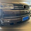 Сплиттер (спойлер) переднего бампера с клыками Volkswagen T6 Caravelle 2015-2019 (3 части) "черный"