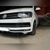 Сплиттер, диффузор, юбка переднего бампера с клыками Volkswagen T6 Transporter 2015-2019 (3 части)