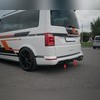 Диффузор, юбка заднего бампера Volkswagen T6 Transporter 2015-2019 (черный матовый) средняя часть