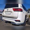 Защита заднего бампера "угловая" Toyota Land Cruiser 300 2021-нв (Комфорт плюс)