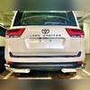 Защита заднего бампера угловая двойная Toyota Land Cruiser 300 2021-нв (Комфорт плюс)