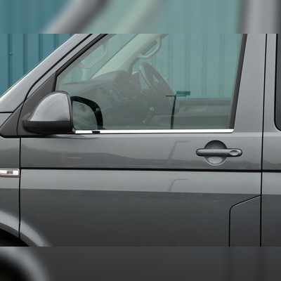 Нижние молдинги стекол Volkswagen T6.1 Multivan 2020-нв (полированная нержавеющая сталь)