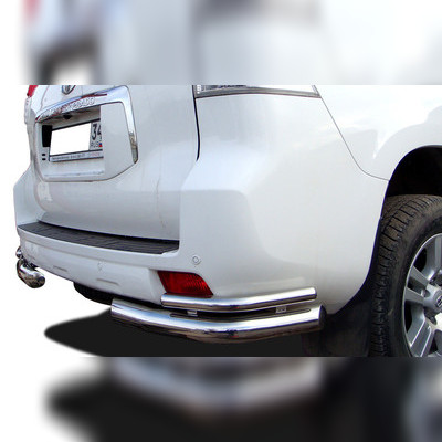 Защита заднего бампера угловая двойная Toyota Land Cruiser Prado 150 2009-2013