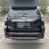 Защита заднего бампера угловая большая двойная с покрытием "раптор" Toyota Land Cruiser Prado 150